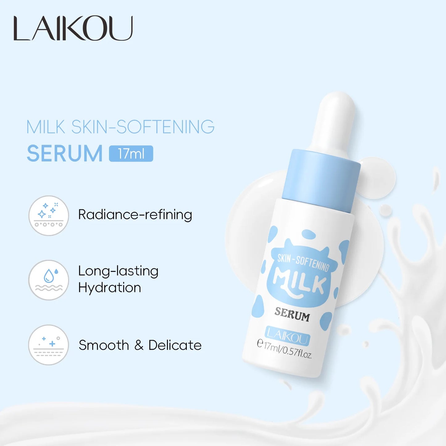LAIKOU Milk Facial Serum for Face Skincare Moisturizing Firming Hydrating Facial Essence Beauty Face Skin Care Products