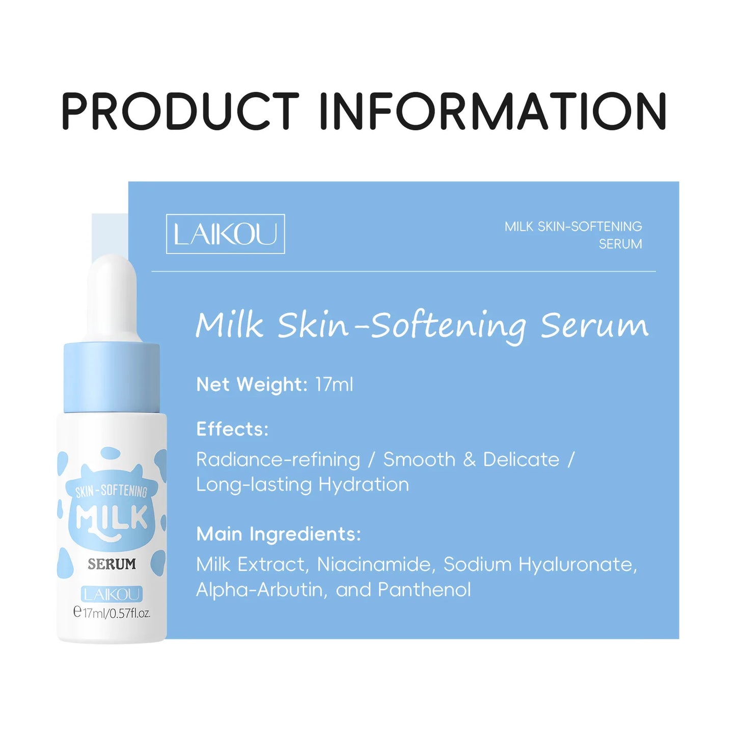 LAIKOU Milk Facial Serum for Face Skincare Moisturizing Firming Hydrating Facial Essence Beauty Face Skin Care Products