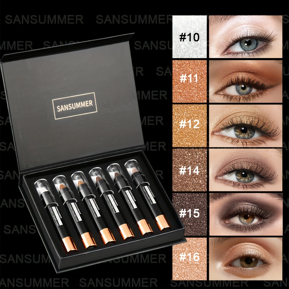 7-color waterproof eye shadow stick, pearlescent matte treatment, to create a natural and lasting eye makeup lasting flash eye shadow stick, easy to create daily makeup.Ladies' Gift.