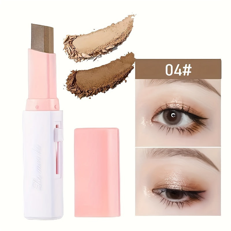 2-color Pearly Glitter Eyeshadow Stick, Waterproof, Sweat-proof, Smudge Proof, Long-lasting, Colorfast Eyeshadow Stick, Essential Cosmetics For Going Out, Perfect Gift For Music Festival, Plant Squalane