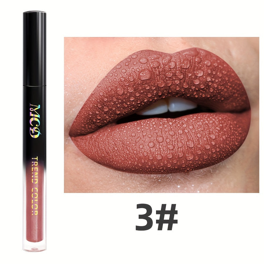 Long-Lasting Matte Lip Glaze - Non-Stick, High Pigment Lip Mud in Black, Green, Blue, White, Pink, Rose, Brown, Purple Shades for All Skin Types, Highlighter, Lip Oil, Glossy