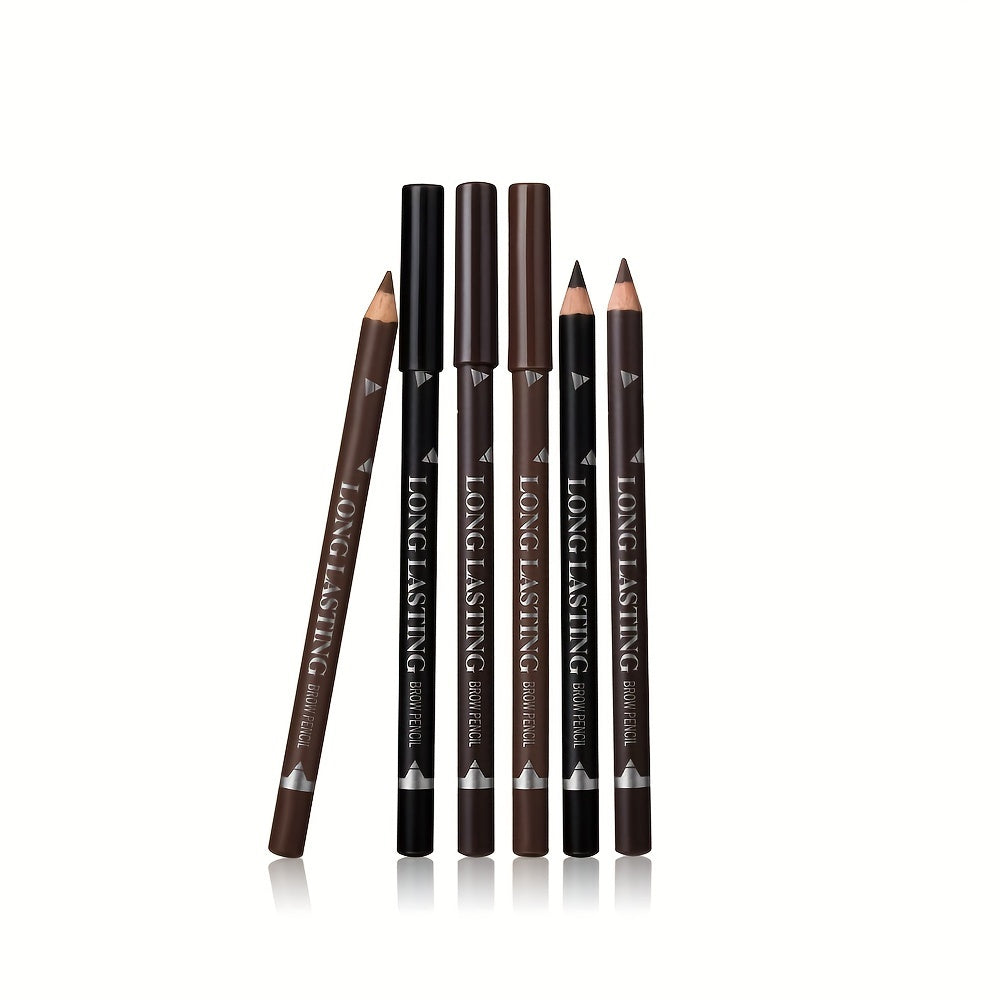 Highly Pigmented Waterproof Eyebrow Pencil - Smudge & Sweat Proof - Long-Lasting, Natural Look - Black Dark Brown Shade - Easy, Flawless Application