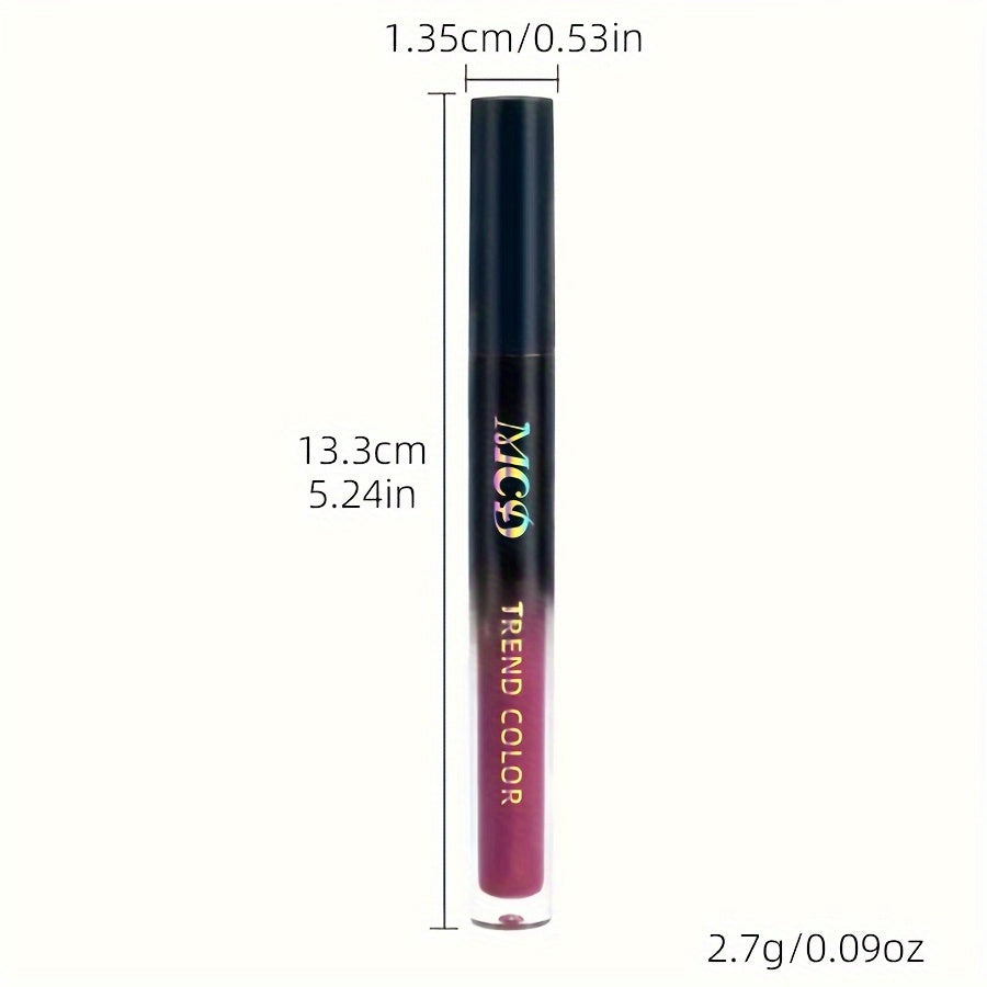 Long-Lasting Matte Lip Glaze - Non-Stick, High Pigment Lip Mud in Black, Green, Blue, White, Pink, Rose, Brown, Purple Shades for All Skin Types, Highlighter, Lip Oil, Glossy