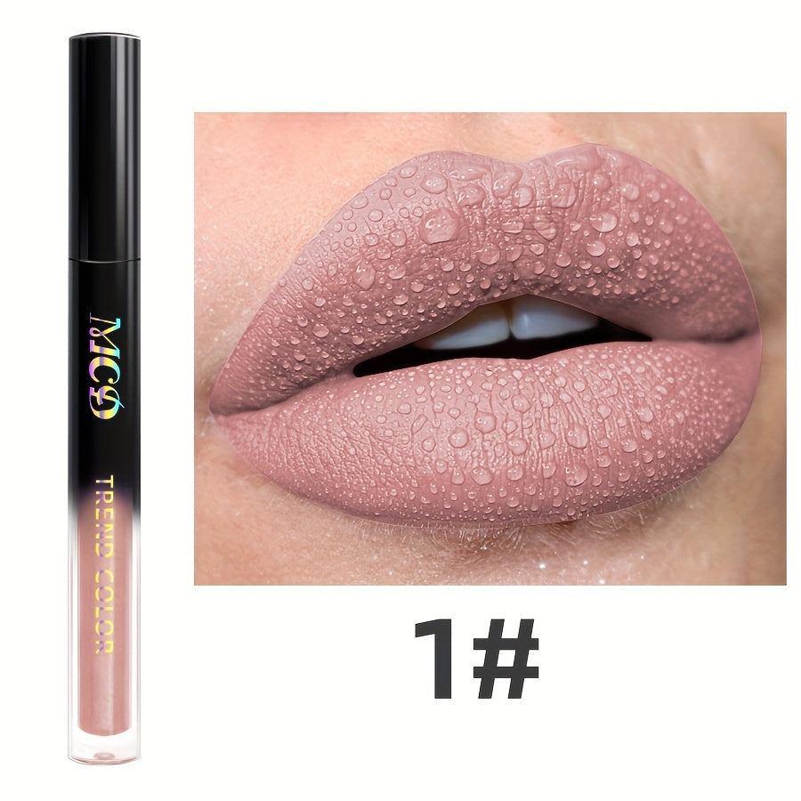 Long-Lasting Matte Lip Glaze - Non-Stick, High Pigment Lip Mud in Black, Green, Blue, White, Pink, Rose, Brown, Purple Shades for All Skin Types, Highlighter, Lip Oil, Glossy