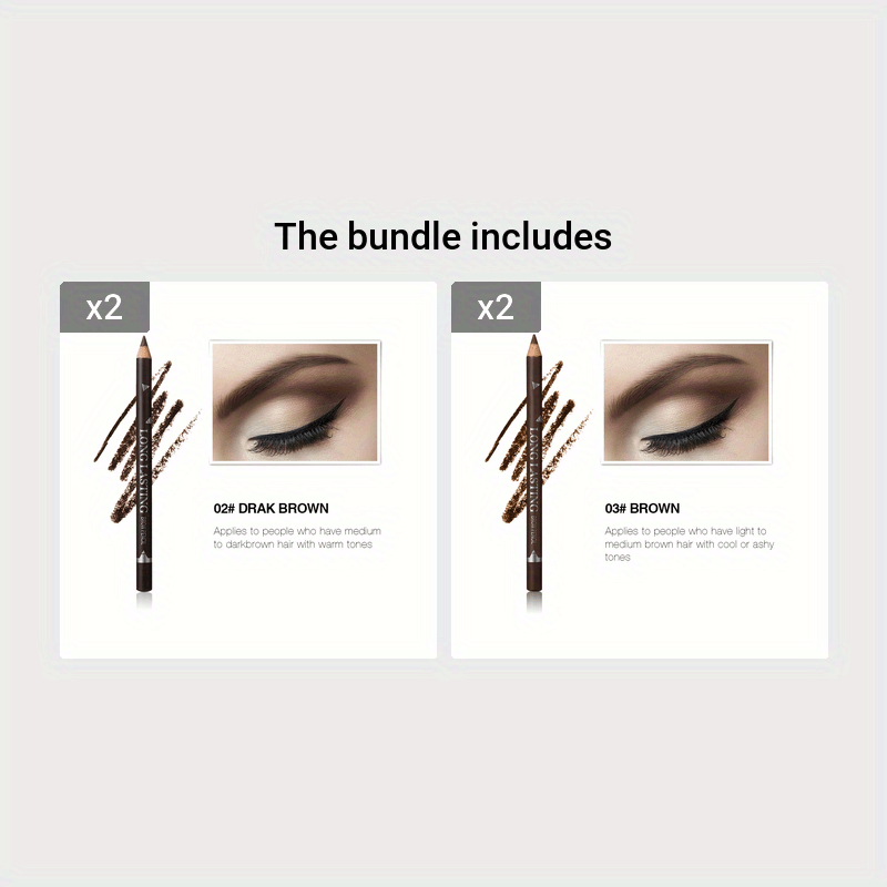 Highly Pigmented Waterproof Eyebrow Pencil - Smudge & Sweat Proof - Long-Lasting, Natural Look - Black Dark Brown Shade - Easy, Flawless Application