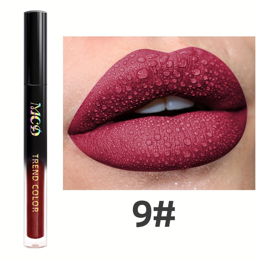 Long-Lasting Matte Lip Glaze - Non-Stick, High Pigment Lip Mud in Black, Green, Blue, White, Pink, Rose, Brown, Purple Shades for All Skin Types, Highlighter, Lip Oil, Glossy