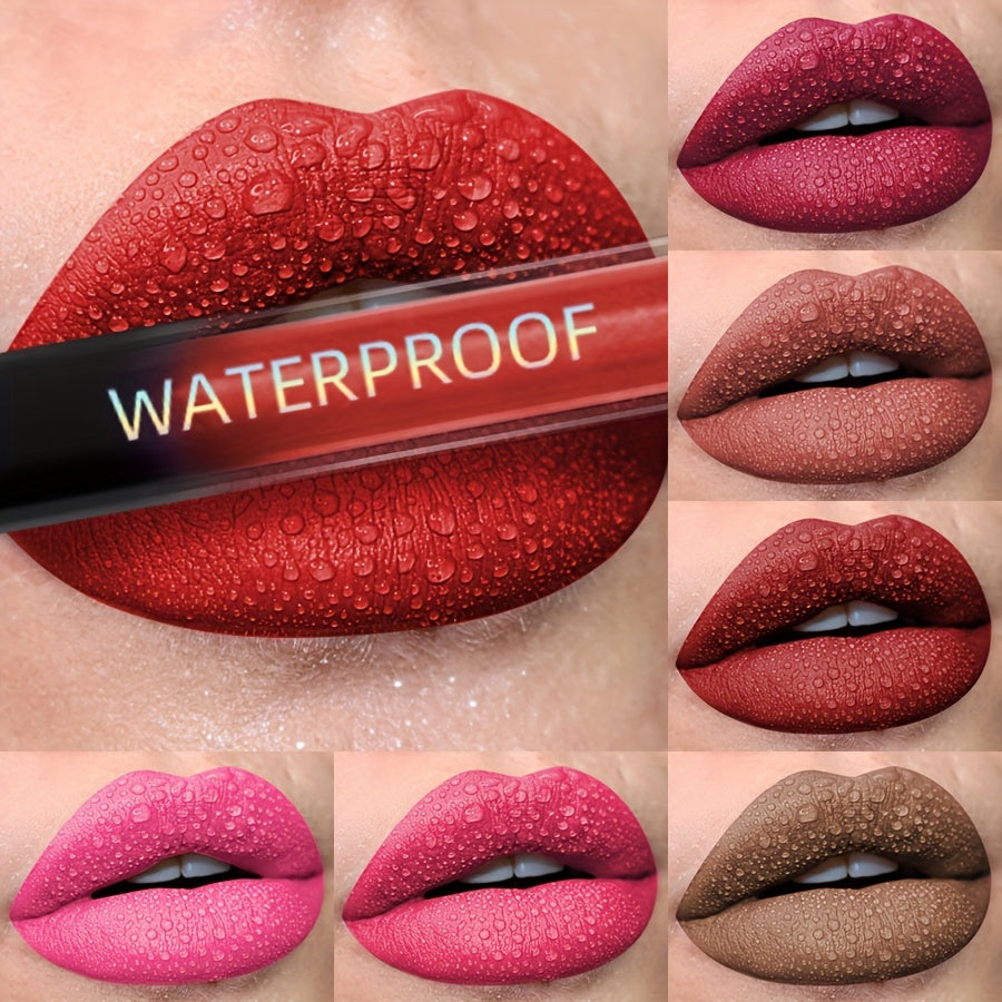 Long-Lasting Matte Lip Glaze - Non-Stick, High Pigment Lip Mud in Black, Green, Blue, White, Pink, Rose, Brown, Purple Shades for All Skin Types, Highlighter, Lip Oil, Glossy