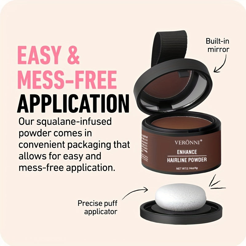 Hairline Shadow Powder, Stain-Proof, Instantly Conceal Hairline And Hair Root, Waterproof Hairline Powder Filler For Natural Look, with plant squalane