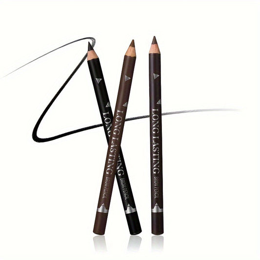Highly Pigmented Waterproof Eyebrow Pencil - Smudge & Sweat Proof - Long-Lasting, Natural Look - Black Dark Brown Shade - Easy, Flawless Application