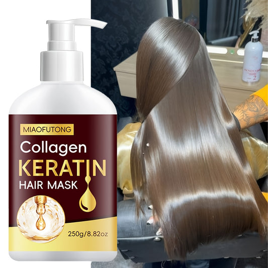 [Collagen Hair Mask] 7-in-1 Collagen Hair Mask | Deep Conditioning for Dry and Damaged Hair, Softening - Enriched with Rosemary Oil, Castor Oil, Batana Oil, Pumpkin Seed Oil, Peppermint Oil, Biotin, Keratin, Anti-Split Ends a