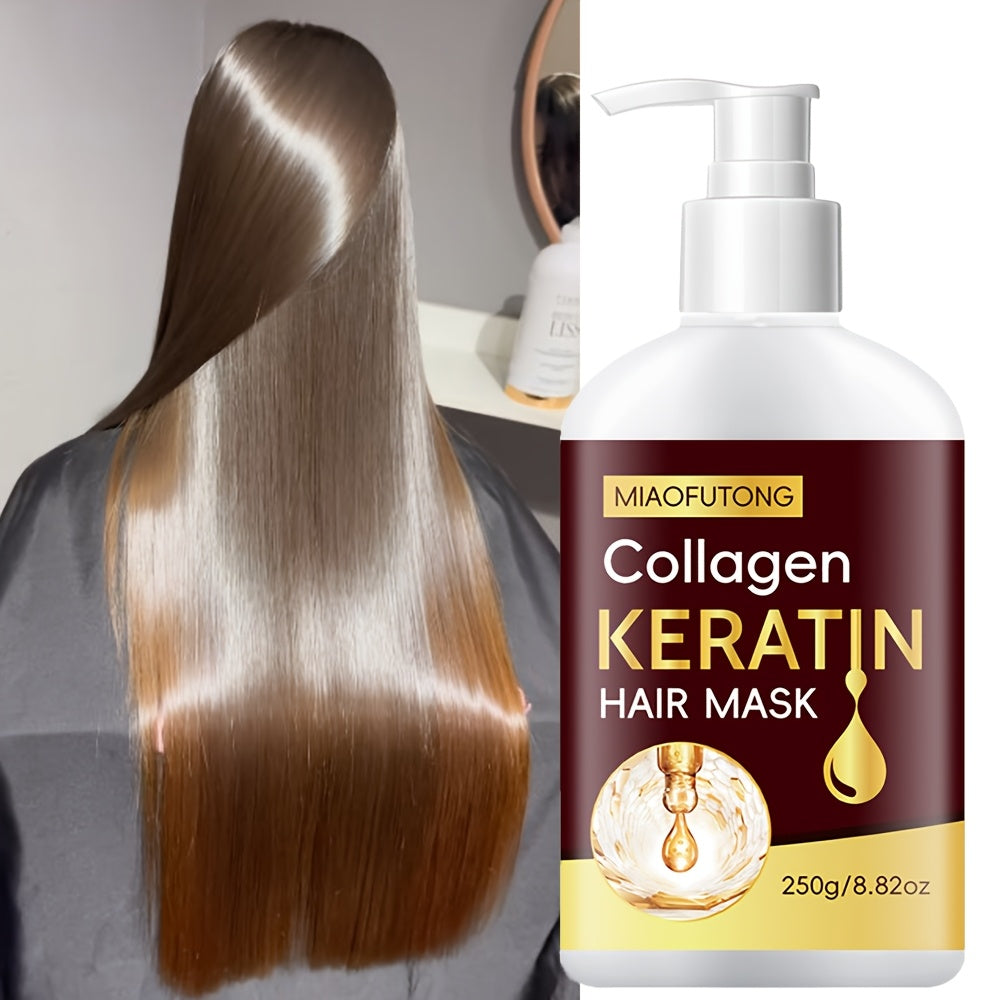 [Collagen Hair Mask] 7-in-1 Collagen Hair Mask | Deep Conditioning for Dry and Damaged Hair, Softening - Enriched with Rosemary Oil, Castor Oil, Batana Oil, Pumpkin Seed Oil, Peppermint Oil, Biotin, Keratin, Anti-Split Ends a