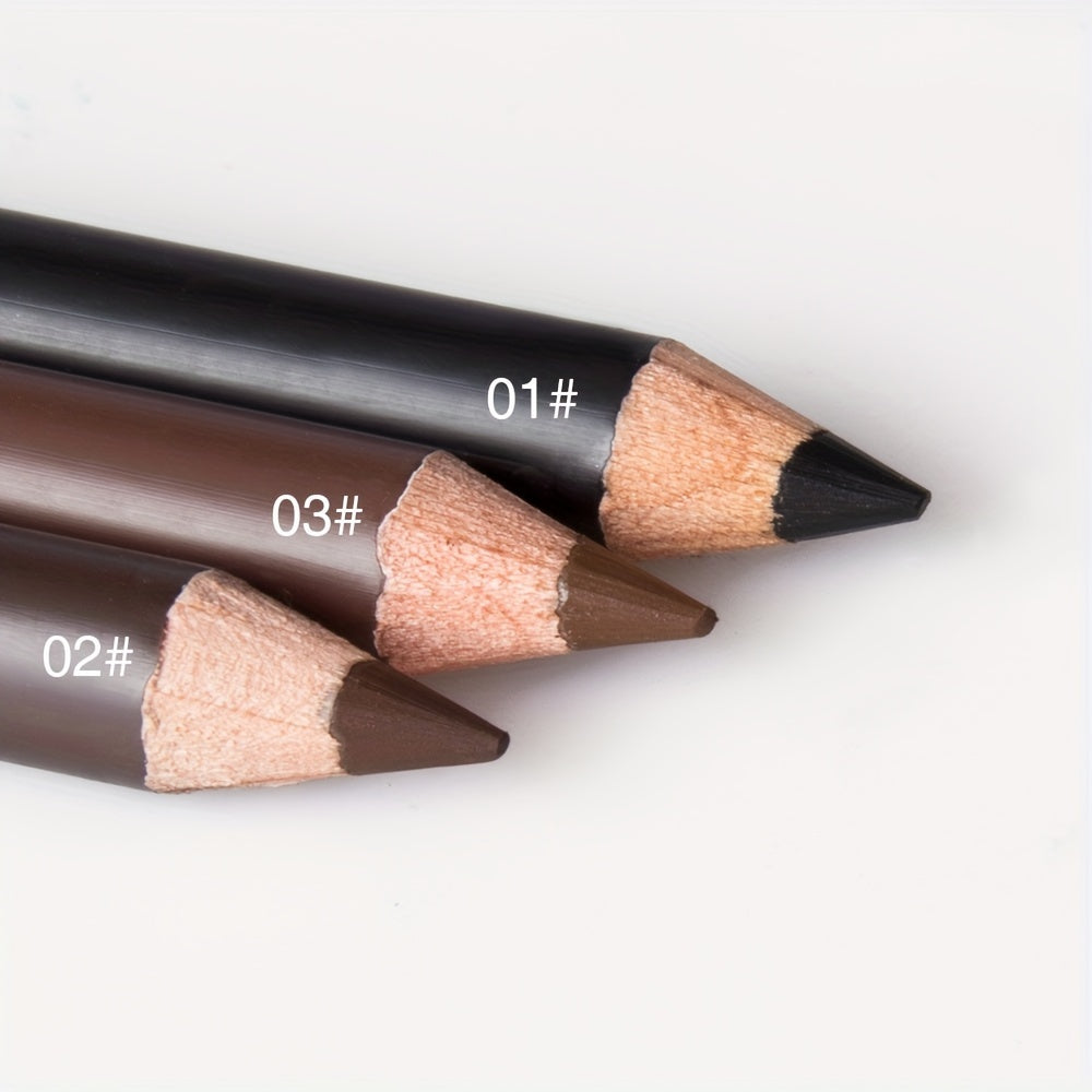 Highly Pigmented Waterproof Eyebrow Pencil - Smudge & Sweat Proof - Long-Lasting, Natural Look - Black Dark Brown Shade - Easy, Flawless Application
