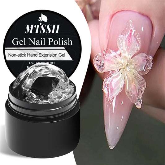Clear Non-Stick Hand Extension Gel Nail Polish 3D Shaping/Sculpting/Carving UV/LED Gel Milky Jelly Hard Gel Manicure DIY Nails