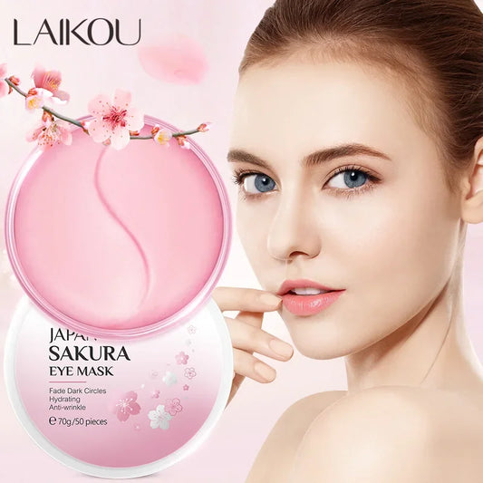 LAIKOU Japan Sakura or Snail  Eye Mask Fade Dark Circles Hydrating Moisturizing Care Eyes Mask Face Care Product