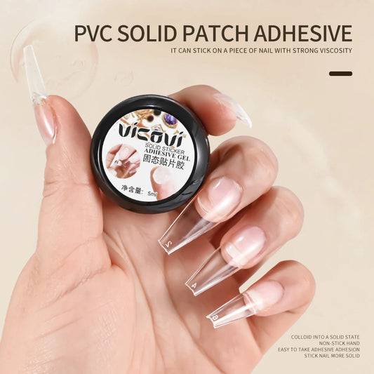 5ML Easy Stick Solid Nail Patch Gel No-Flowing Modelling Stick Tips Clear Nail Gel Gummy Adhesive Bond UV Nail Glue GY031&*