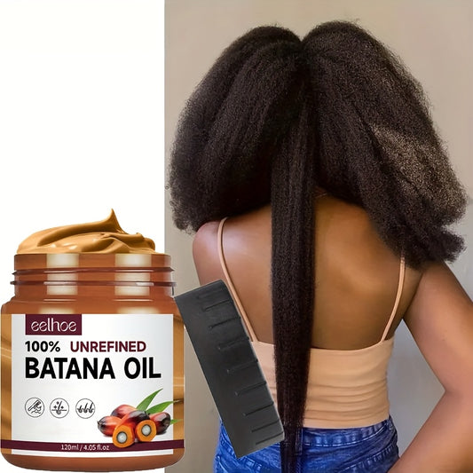 Raw Batana Oil Mask For Dry Hair, Unrefined And Natural Batana Hair Care Oil, Deep Moisturizing Essential Oil, Moisturizes Hair And Scalp, For Men And Women, Hydrating Hair, Pure Batana Oil Hair Mask, For All Hair Types, Beau