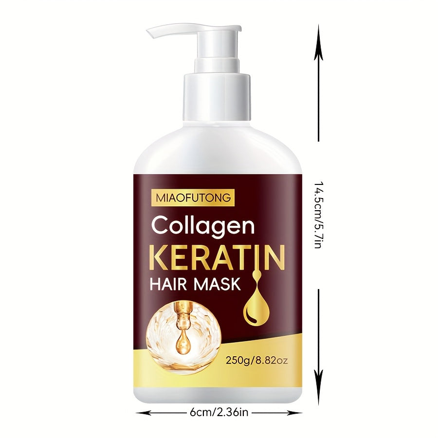 [Collagen Hair Mask] 7-in-1 Collagen Hair Mask | Deep Conditioning for Dry and Damaged Hair, Softening - Enriched with Rosemary Oil, Castor Oil, Batana Oil, Pumpkin Seed Oil, Peppermint Oil, Biotin, Keratin, Anti-Split Ends a