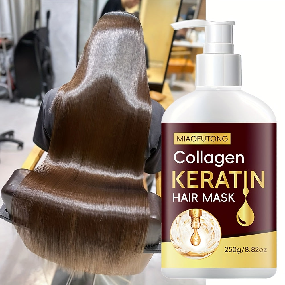 [Collagen Hair Mask] 7-in-1 Collagen Hair Mask | Deep Conditioning for Dry and Damaged Hair, Softening - Enriched with Rosemary Oil, Castor Oil, Batana Oil, Pumpkin Seed Oil, Peppermint Oil, Biotin, Keratin, Anti-Split Ends a