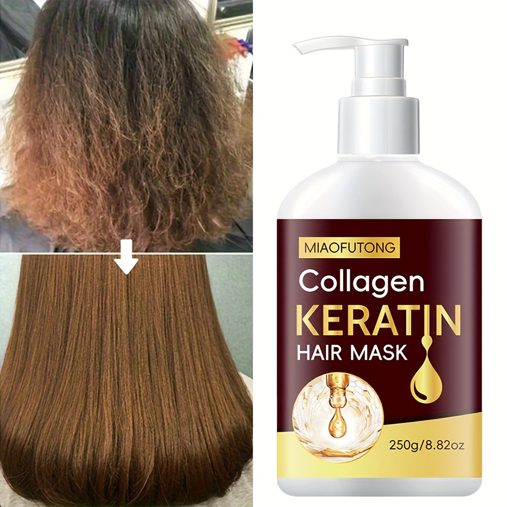 [Collagen Hair Mask] 7-in-1 Collagen Hair Mask | Deep Conditioning for Dry and Damaged Hair, Softening - Enriched with Rosemary Oil, Castor Oil, Batana Oil, Pumpkin Seed Oil, Peppermint Oil, Biotin, Keratin, Anti-Split Ends a