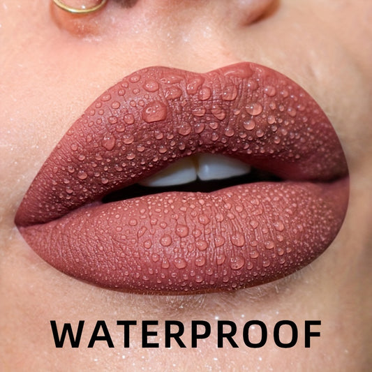 Long-Lasting Matte Lip Glaze - Non-Stick, High Pigment Lip Mud in Black, Green, Blue, White, Pink, Rose, Brown, Purple Shades for All Skin Types, Highlighter, Lip Oil, Glossy