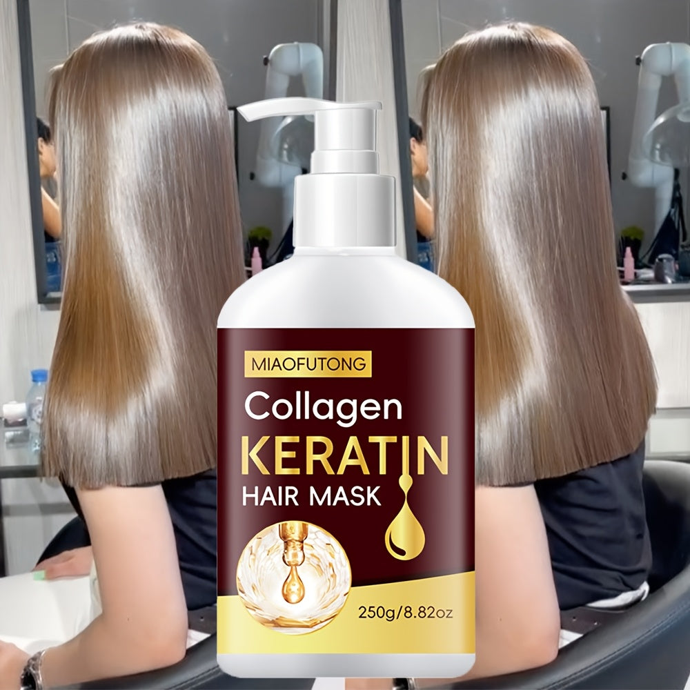 [Collagen Hair Mask] 7-in-1 Collagen Hair Mask | Deep Conditioning for Dry and Damaged Hair, Softening - Enriched with Rosemary Oil, Castor Oil, Batana Oil, Pumpkin Seed Oil, Peppermint Oil, Biotin, Keratin, Anti-Split Ends a
